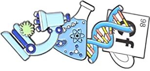 Chichengnian 4 spille da microscopio smaltate scientifiche per DNA chimico molecolare, strumento sperimentale biologico, spille in metallo per borsa zaino, Lega di acciaio