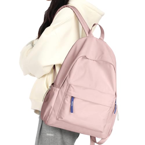 WEPLAN Zaino da Scuola Ragazza Zaino Scuola Superiore Zaino Università leggero Resistente all'acqua College Casual Daypacks Borse a Zaino per laptop da 14 pollici,Zainetto Cartelle Adolescente，Rosa