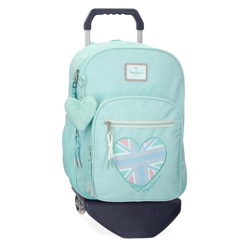 Pepe Jeans Nerea Zaino Doppio Scomparto con Trolley Blu 30x40x12 cm Poliestere 15,6L