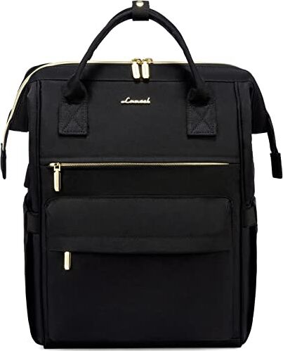 LOVEVOOK Zaino Porta PC Donna, 15,6 Pollici Impermeabile Computer Backpack Antifurto con Porta USB e Scomparto per Laptop per Scuola Università Viaggi Lavoro Aereo Ufficio, Nero