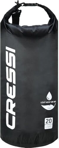 Cressi Dry Bag, Sacca/Zaino Impermeabile per attività Sportive Unisex-Adulto, Nero, 20 L