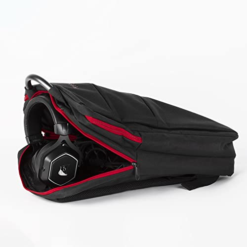 Konix Zaino protettivo e da trasporto Drakkar Bjorn per laptop da gioco da 15", 30 x 12 x 46 cm, volume 12 l, nero e rosso