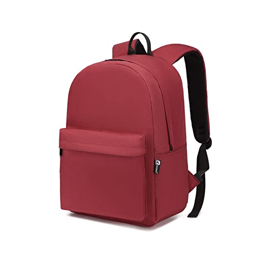 KONO Zaino casual, zaino scuola leggero 15,4 pollici Laptop Bag per viaggi lavoro scuola affari sport (Rosso)