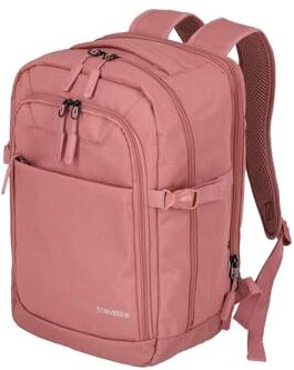 travelite Zaino per bagaglio a mano, zaino per computer portatile da 13 pollici, KICK OFF, cabin backpack, pratico zaino con funzione di chiusura, 40 cm, 20-23 litri, Rosa, Classico