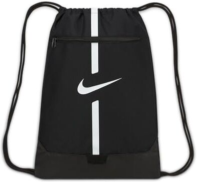 Nike Academy, Zainetto da Calcio Unisex-Adulto, Nero/Nero/Bianco, 51 x 35,5 x 5 cm