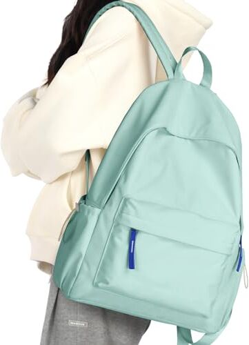 WEPLAN Zaino da Scuola Ragazza Zaino Scuola Superiore Zaino Università leggero Resistente all'acqua College Casual Daypacks Borse a Zaino per laptop da 14 pollici,Zainetto Cartelle Adolescente，Verde