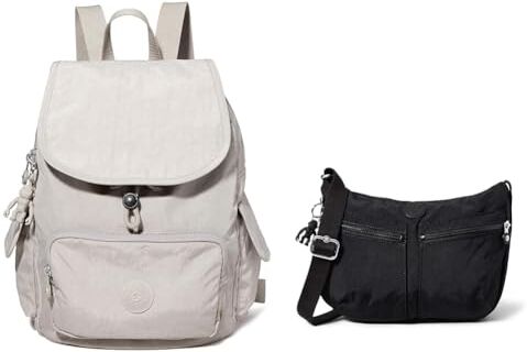 Kipling City Pack S, Zaino Donna, Grigio (Grey), Taglia unica IZELLAH, Borse a Tracolla, Donna, Nero Noir, Taglia unica