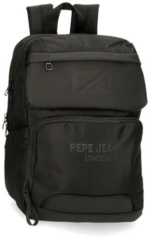 Pepe Jeans Bromley Zaino per laptop nero 25 x 36 x 10 cm Poliestere 9 L, Nero, Taglia unica, Zaino per computer portatile