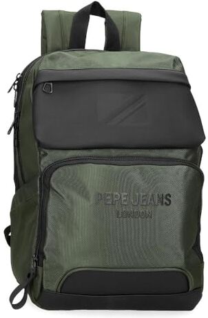 Pepe Jeans Bromley Zaino per laptop verde 25 x 36 x 10 cm Poliestere 9 L, Verde, Taglia unica, Zaino per computer portatile