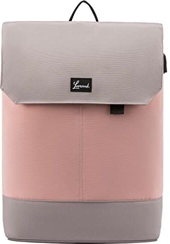 LOVEVOOK Zaino Donna, 15,6 Pollici Laptop Zaino Scuola Zaino Ragazze Adolescenti con Scomparto Laptop e Anti Furto Daypack Elegante per Viaggi, Uni, Scuola e Ufficio, Rosa Grigio