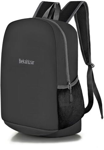 Bekahizar 20L Zaino Leggero ultra Zainetto Impermeabile per uomini, donne, bambini, Hiking, sport, viaggio, arrampicata-Nero