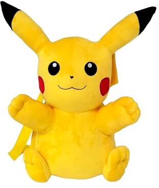 CYPBRANDS Pokémon Zaino di peluche, Pikachu, Misura 35 cm, Zaino, Giallo, Peluche, Giocattolo, Prodotto ufficiale e originale (CyP Brands)