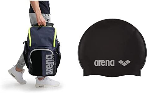 Arena Spiky III Backpack 45, Zaino Unisex Adulto, Navy-Neon_Yellow, TU & Classic Silicone, Cuffia Unisex Adulto, Nero (Black-Silver), Taglia Unica