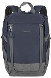 travelite Zaino da Viaggio a Mano per Viaggi, Tempo Libero e Sport, Serie di Bagagli Basics Daypack: Zaino da Viaggio Compatto, , 35 cm, 14l, Marino/Grigio