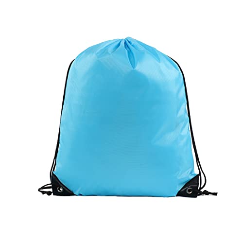 PLABBDPL Sacche da Palestra, Sacca Zaino Sportivo Impermeabile Borsa Zainetto in Nylon per Scuola Scarpe Piscina Palestra Sport Adulto Bambino（Blu）