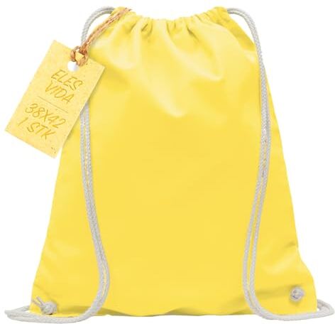 ELES VIDA Sacca in cotone da palestra, Zaino borsa in tessuto, borsa in cotone, borsa in juta Borsa in tessuto omologata OEKO-TEX® (giallo, 38 x 42 cm)