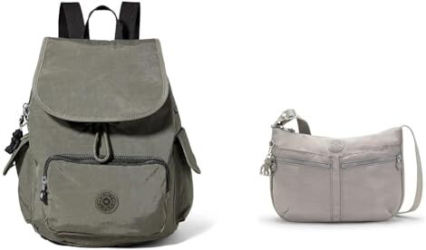 Kipling City Pack S, Zaino Donna, Verde (Green Moss), Taglia unica IZELLAH, Borse a Tracolla, Donna, Grigio, Taglia unica