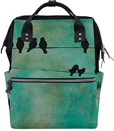 FANTAZIO Mummia Bag Zaino Uccelli Sotto Blue Sky Pattern Scuola Bag