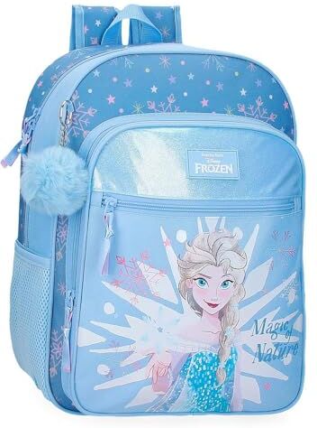 Disney Joumma  Frozen Magic Ice Zaino Scuola Adattabile a Carrello Blu 30 x 38 x 12 cm Poliestere 13,68 L, blu, Zaino scuola adattabile a carrello