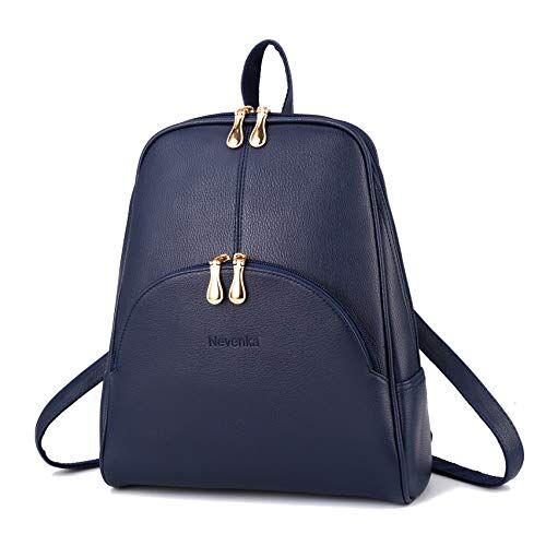 Nevenka Zaino Donna Borsa a Spalla in Pelle PU Zainetto Casual Borsa a Mano Backpack alla Moda per Shopping Scuola Viaggio Vacanza (blu)