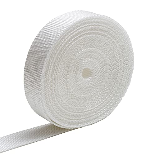 IPEA Cinghia Rigida in Nylon per Zaino e Borse – 10 Metri di Lunghezza – Corda Cinturino Multiuso per Cucito, Sport, Bagagli, Fai da Te – Larghezza 30 mm – Bianco – 3 CM