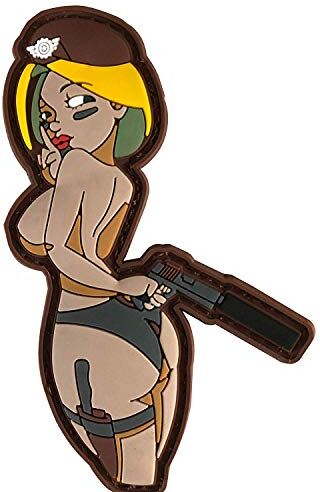 Ohrong Toppa tattica militare in PVC per costume da bagno sexy da donna con emblema pistola per zaino, borsa a tracolla Molle