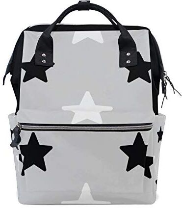 MONTOJ Balck And White Stars canvas Borsa da viaggio Campus Zaino