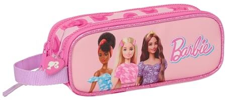 safta BARBIE LOVE Astuccio per bambini, per bambini, ideale per bambini in età scolastica, comodo e versatile, qualità e resistenza, 21 x 6 x 8 cm, colore rosa, Rosa, Estándar, Casual