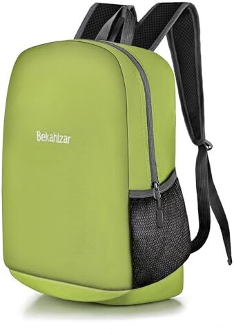 Bekahizar 20L Zaino Leggero ultra Zainetto Impermeabile per uomini, donne, bambini, Hiking, sport, viaggio, arrampicata (verde chiaro)