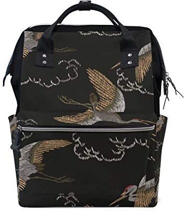 MONTOJ Flying Red-Crowned Crane canvas Borsa da viaggio Campus Zaino