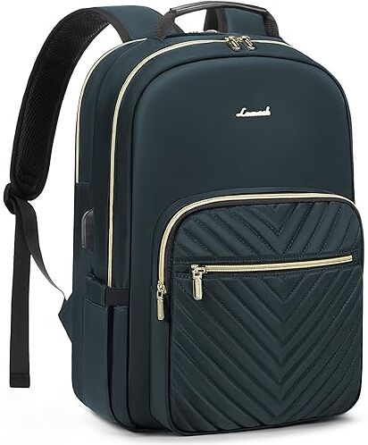 LOVEVOOK Zaino Donna Porta PC 15,6 Pollici, Impermeabile Zaino per Laptop con Caricatore USB, Zaino Computer per Università Viaggi Lavoro Scuola Ufficio