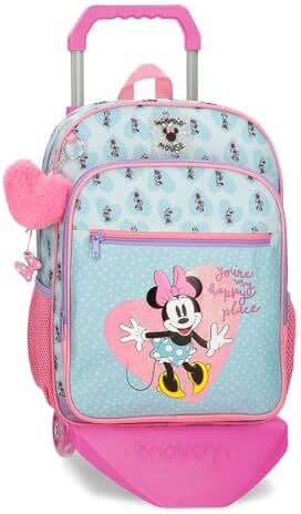 Disney Zaino Scuola  Minnie My happy place con Trolley Blu 30x38x12 cm Poliestere 13,68L