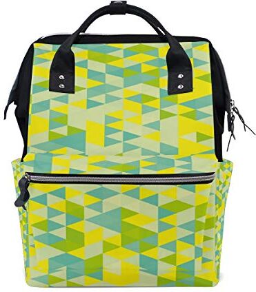 FAJRO Blu Verde Triangolo FigureTravel zaino tela Borsa Scuola Pack