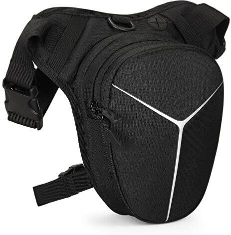 HUNTVP Marsupio Cosciale Tattico Militare Borsa Gamba Moto Molle Impermeabile per Campeggio Ciclismo Viaggio Trekking Sport Porta Smartphone,Typ-8 Nero