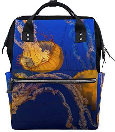 FANTAZIO Zaini Giallo Lucido Meduse Borsa Scuola Tela Daypack