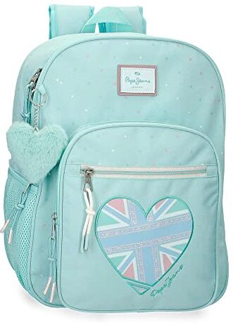 Pepe Jeans Nerea Zaino Doppio Scomparto Adattabile a Trolley Blu 30x40x13 cm Poliestere 15.6L