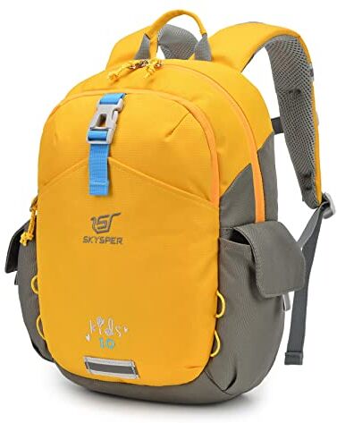 SKYSPER Zaino per Bambini 10L Zainetto Scolastico per Bambini Ragazzi Zainetto Gita per Scuola Asilo 3-8 anni, Giallo