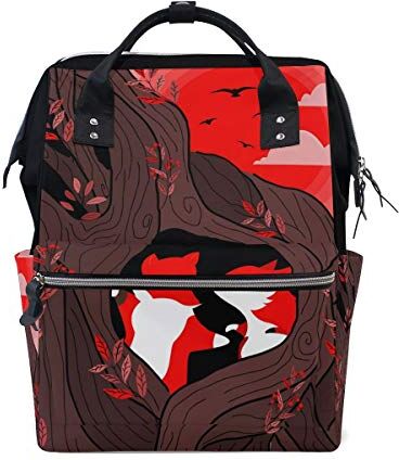 FANTAZIO Mummia Bag Zaino Carino Volpi Rosso Modello Scuola Bag