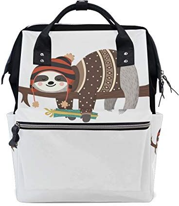 FANTAZIO Mummia Bag Zaino Comodo Sloth Con Cappello Modello Scuola Borsa