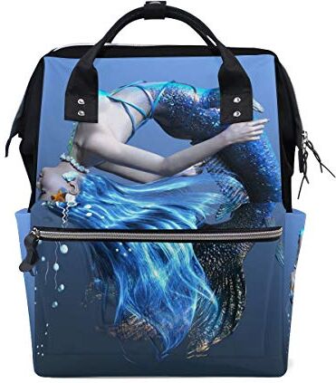 FANTAZIO Zaino Mamma 3D CG Rendering Of A Mermaid Pattern School Bag