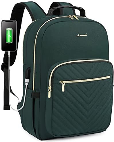 LOVEVOOK Zaino Donna Porta PC 15,6 Pollici, Impermeabile Zaino per Laptop con Caricatore USB, Zaino Computer per Università Viaggi Lavoro Scuola Ufficio