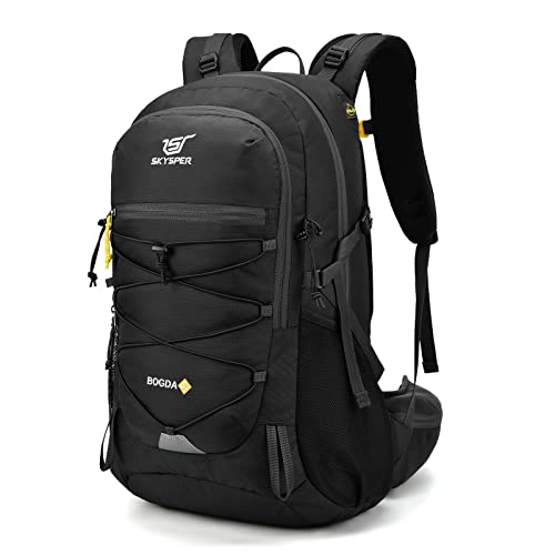 SKYSPER Zaino da Hiking 35L, Zaino Trekking Impermeabile con Copri pioggia Uomo e Donna Zaino Campeggio per Montagna Viaggio Trekking Escursione, -nero