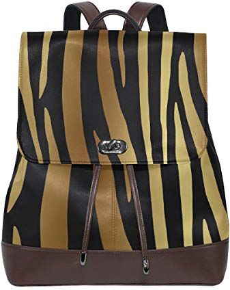 FANTAZIO Zaini Oro Pelle Tigre Scuola Borsa in pelle Daypack