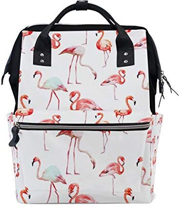 FANTAZIO Mummia Bag Zaino Rosa Fenicotteri Pattern Borsa Scuola