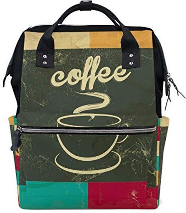 FANTAZIO Mummy Bag Zaino Tiled Coffee School Bag