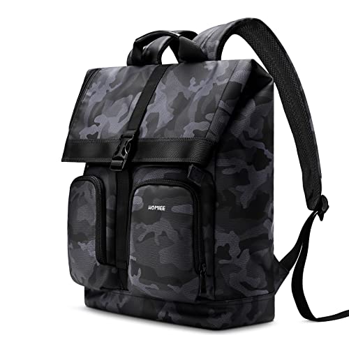 HOMIEE Zaino Rolltop 25L-30L Zaino da Viaggio Casual Zaino da Scuola College Impermeabile Zaino per Laptop con Scomparto per Laptop da 15,6 Pollici Zainetto per Donna e Uomo