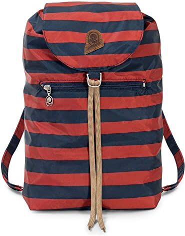 Invicta Zaino Minisac Heritage, Bicolore Blu/Rosso, Richiudibile e Tascabile, Viaggio y Tempo Libero, Zainetto Uomo Donna a Righe, Packable