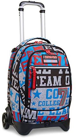 Seven Trolley Scuola Jack 2 Ruote, Multicolore, Take The Field, 3 in 1, Triplo Uso, Zaino Con Carrello Sganciabile & Crossover System, Zaini & Trolley, Scuola & Tempo libero, Bambino Ragazzo