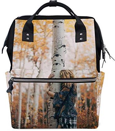 FANTAZIO Mummy Bag Zaino Autunno Forests_Birch Scuola Bag