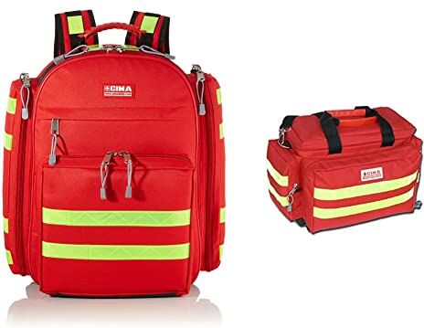 GIMA Logic 1 Zaino in Poliestere, Misura Media, per Soccorritori & 27150 Borsa di Smart, Rivestita in PVC, 45x28x28 cm, Rosso (Red)